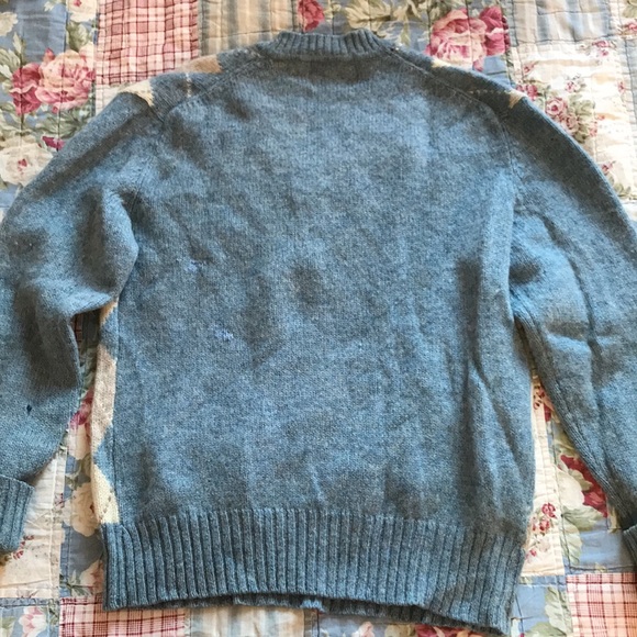 Vintage 80s Wool Argyle Sweater Medium - Picture 5 of 6